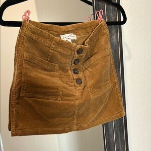 golden brown corduroy skirt